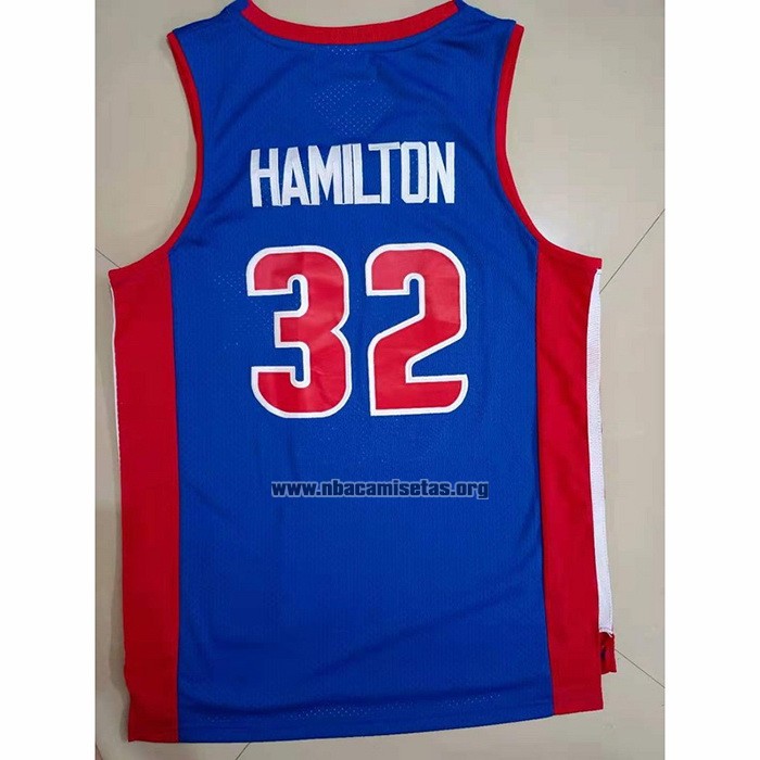 Camiseta Detroit Pistons Richard Hamilton NO 32 Mitchell & Ness 2003-04 Azul